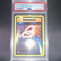 The Pokemon Company Evolutions Charizard Spirit Link 75/108 PSA 7 Reverse Holo - Image 1