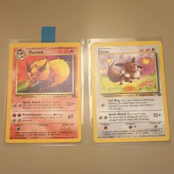 Wizards Pokemon TCG Jungle Eevee 51/64 & Flareon 19/64 Unlimited EN HP/DMG - Image 1
