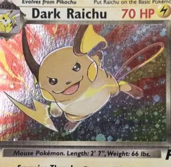 Pokemon Team Rocket Dark Raichu 83/82 Secret Rare Holo LP - Image 2