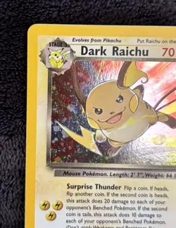 Pokemon Team Rocket Dark Raichu 83/82 Secret Rare Holo LP - Image 3