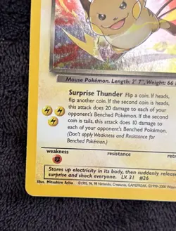 Pokemon Team Rocket Dark Raichu 83/82 Secret Rare Holo LP - Image 5