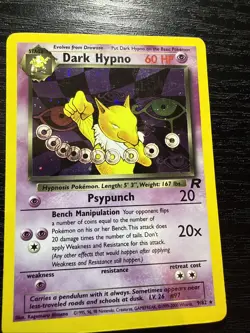 Pokemon Dark Hypno 9/82 Team Rocket Holo Rare WOTC LP Vintage 2000 - Image 1