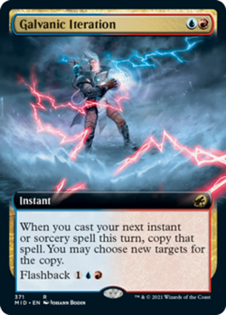 Galvanic Iteration - Foil - Extended Art Magic mtg Light Play, English Midnight - Image 1