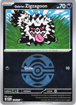 Galarian Zigzagoon Ascended Heroes 130/217 Dusk Ball Reverse Holo Pokemon TCG NM - Image 1