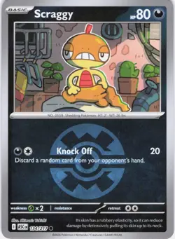 Scraggy Ascended Heroes 134/217 Quick Ball Reverse Holo Pokemon TCG NM - Image 1