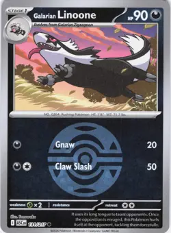 Galarian Linoone Ascended Heroes 131/217 Dusk Ball Reverse Holo Pokemon TCG NM - Image 1