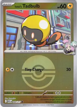 Iono's Tadbulb Ascended Heroes 069/217 Poke Ball Reverse Holo Pokemon TCG NM - Image 1