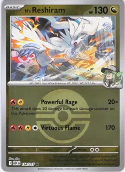N's Reshiram Ascended Heroes 154/217 Poke Ball Reverse Holo Pokemon TCG NM - Image 1