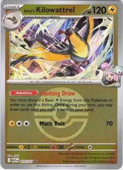 Iono's Kilowattrel Ascended Heroes 072/217 Poke Ball Reverse Holo Pokemon TCG NM - Image 1