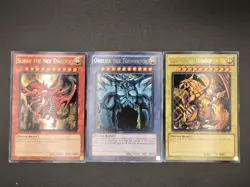 YuGiOh! Egyptian Gods Card SetObelisk Slifer Ra YGLD-ENG01-03 Limited Edition - Image 1
