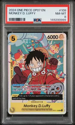 2024 ONE PIECE OP07-500 YEARS IN THE FUTURE #109 MONKEY D. LUFFY PSA 8 - Image 1