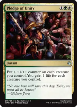 Pledge of Unity - Foil Magic mtg Moderate Play, English War of the Spark x1 - Image 1