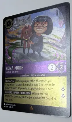 Disney Lorcana Wilds Unknown Edna Mode 54/204 Rare Foil - Image 2