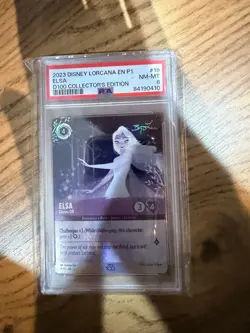 2023 Disney Lorcana ELSA #19 D100 Collector’s Edition PSA 8 Enchanted RARE HTF - Image 1