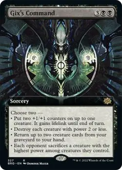Gix's Command - Extended Art Magic mtg Moderate Play, English Brothers' War x1 - Image 1