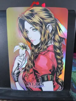 Aerith Gainsborough Final Fantasy Art Card Rare Holo Collectible Video Game NM - Image 1