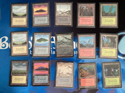 MTG Beta Complete Set of 15 Basic Lands Played Magic the Gathering - Image 1