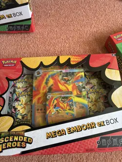 Pokemon TCG Mega Emboar/Meganium ex Box Ascended Heroes – Sealed New x3 - Image 2