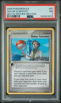 2005 Pokemon EX Delta Species Reverse Foil Holon Scientist #97 PSA 7 NM • POP 1 - Image 1