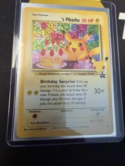 Pokemon Celebrations Birthday Pikachu Promo 25th Anniversary Holo NM/MINT - Image 1