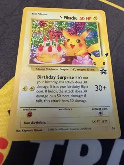 Pokemon Celebrations Birthday Pikachu Promo 25th Anniversary Holo NM/MINT - Image 2