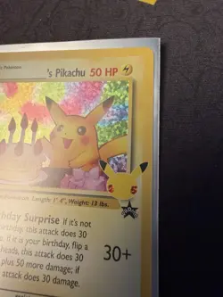 Pokemon Celebrations Birthday Pikachu Promo 25th Anniversary Holo NM/MINT - Image 5
