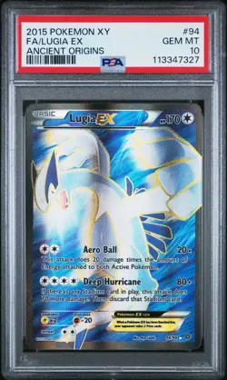 2015 POKEMON XY ANCIENT ORIGINS #94 FULL ART/LUGIA EX PSA 10 - Image 1