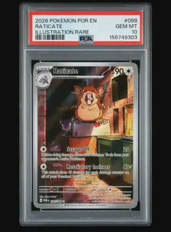 2026 POKEMON POR EN-PERFECT ORDER ILLUSTRATION RARE #099 RATICATE PSA 10 - Image 1