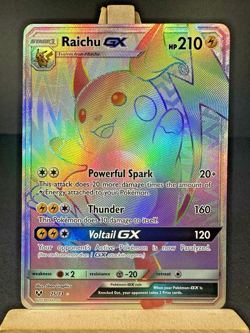 Raichu GX - 75/73 - Secret Rare NM Pokemon SM - Shining Legends LP Rainbow - Image 1