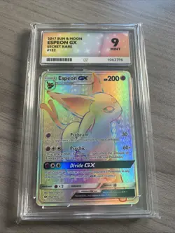 ESPEON GX ACE 9 152/149 2017 POKEMON SUN AND MOON RAINBOW SECRET RARE FULL ART - Image 1