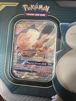 Pokemon TCG TAG TEAM Tin Eevee & Snorlax GX Promo 4 Packs Code 2019 - Image 2