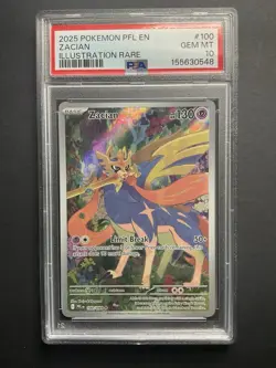 Zacian 100 PSA 10 2025 Pokemon PFL EN Illustration Rare - Image 1