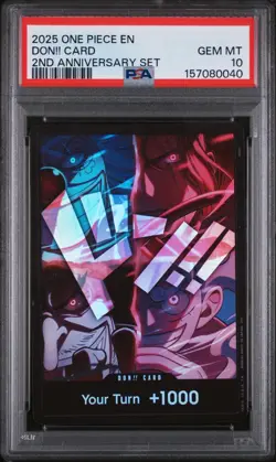 2025 ONE PIECE JAPANESE ENGLISH VERSION 2ND ANNIVERSARY SET DON!! CARD PSA 10 - Image 1