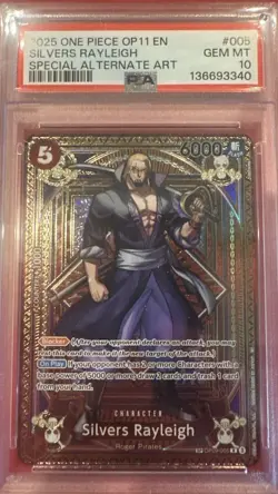 2025 One Piece OP11 Silvers Rayleigh SP Alternate Art OP09-005 PSA 10 Gem Mint - Image 1