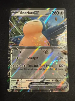 Pokemon TCG Snorlax EX Double Holo Rare Prismatic Card 076/131 - Image 1