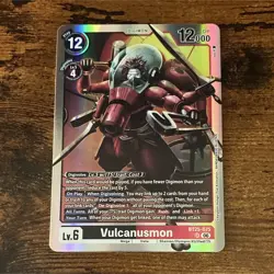 Bandai Digimon Card Game Vulcanusmon BT25-075 Mega Foil Card English - Image 1