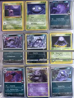 Pokemon Card Species Set Lot - 9x Unique Cards / Grimer Family 4 - Image 1