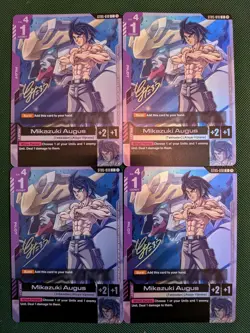 Gundam Card Game Mikazuki Augus ST05-010 Alt Art GD03 Promo x 4 (Playset) - Image 1
