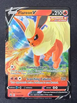 FLAREON V SWSH149 PR-SW SWSH BLACK STAR POKEMON CARD TCG LP 2019 - Image 2