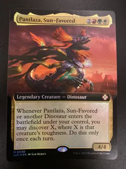 Pantlaza, Sun-Favored FOIL Extended Art MTG Lost Caverns of Ixalan LCC 0030 NM - Image 1