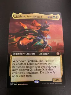 Pantlaza, Sun-Favored FOIL Extended Art MTG Lost Caverns of Ixalan LCC 0030 NM - Image 2