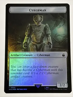 MTG Universes Beyond: Doctor Who Alien Rhino/Cyberman Token Foil 0003/0024 NM - Image 2