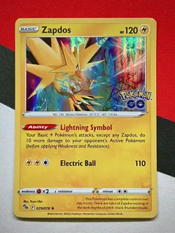 Zapdos Holo Rare 029/078 Pokemon GO 2022 PACK FRESH - Image 1
