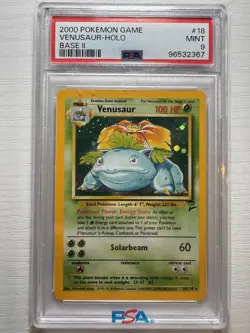 2000 Pokemon Base Set 2 Venusaur Holo #18 PSA 9 Mint WOTC - Image 1