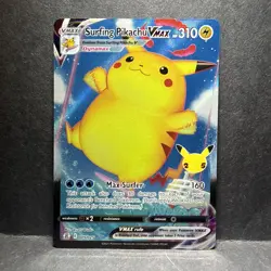 Surfing Pikachu VMAX 009/025 Celebrations Full Art Rare Holo Pokemon Card NM - Image 1