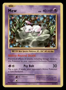 Mew 53/108 Holo Rare Evolutions Pokemon Holo Lightly Played - Image 1