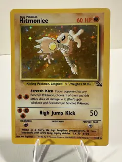 Pokemon TCG Hitmonlee 7/62 Fossil Holo Rare Unlimited - Image 1