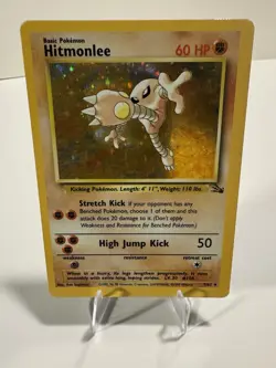Pokemon TCG Hitmonlee 7/62 Fossil Holo Rare Unlimited - Image 2