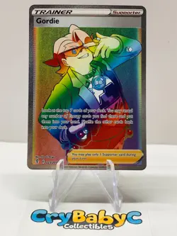 Pokemon Gordie 223/203 Evolving Skies Sword & Shield SECRET RARE TRAINER - Image 1