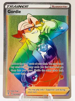 Pokemon Gordie 223/203 Evolving Skies Sword & Shield SECRET RARE TRAINER - Image 2